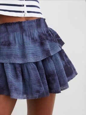 aerie Navy Tiered Mini Skirt